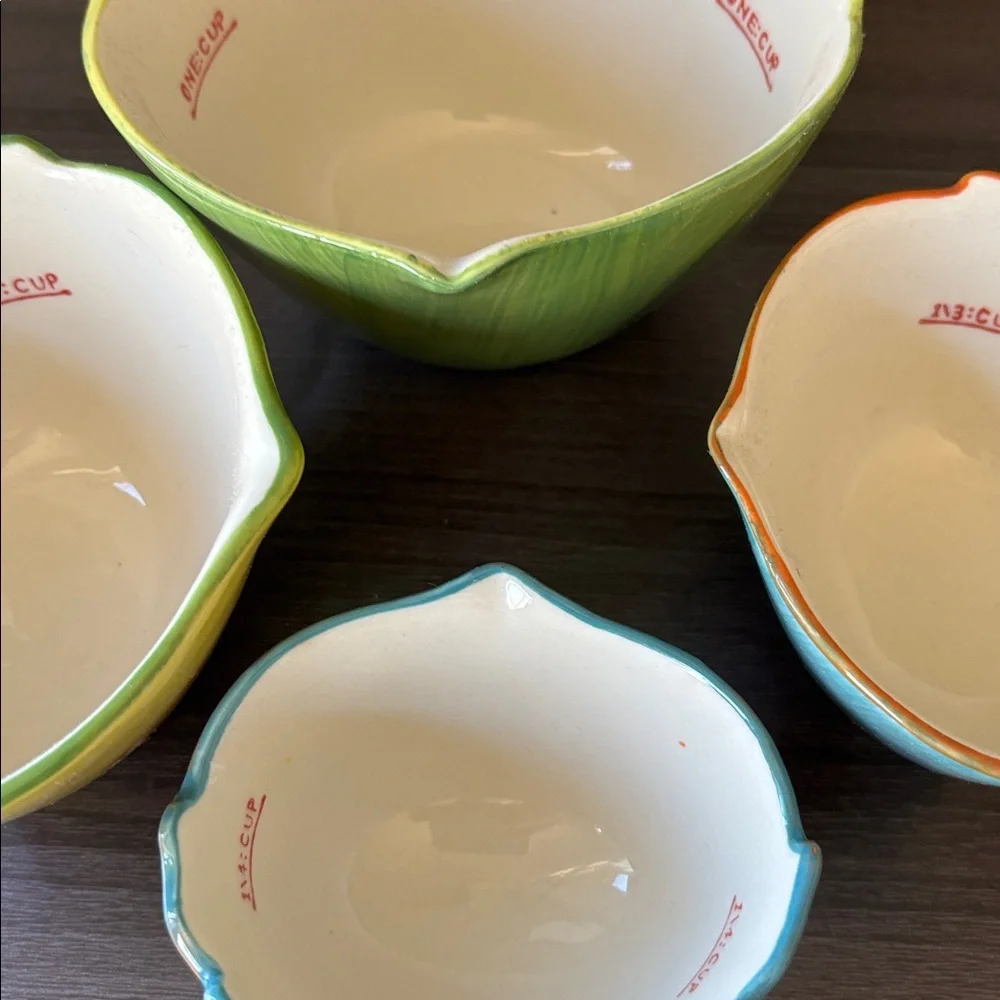 Pier 1 Imports‎ Ceramic Painted Nesting Owl Measuring Cup Set of 4